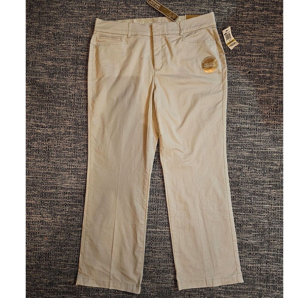 JM Collection Tan Cotton Stretch Slacks 14 Short NWT | No Gap Waistband Pants